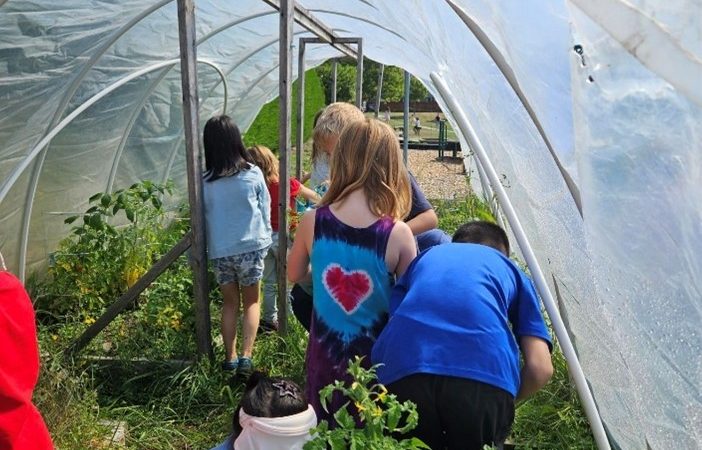 Students working hard in the Torquay garden!